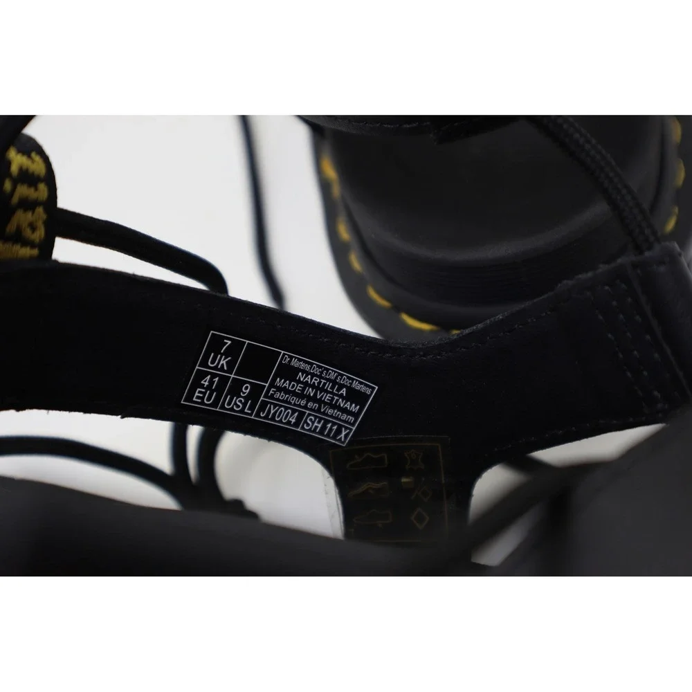 Dr. Martens Nartilla Black Gladiator Sandals Women's 9 UK 7 EU 41 Lace Up NWOB